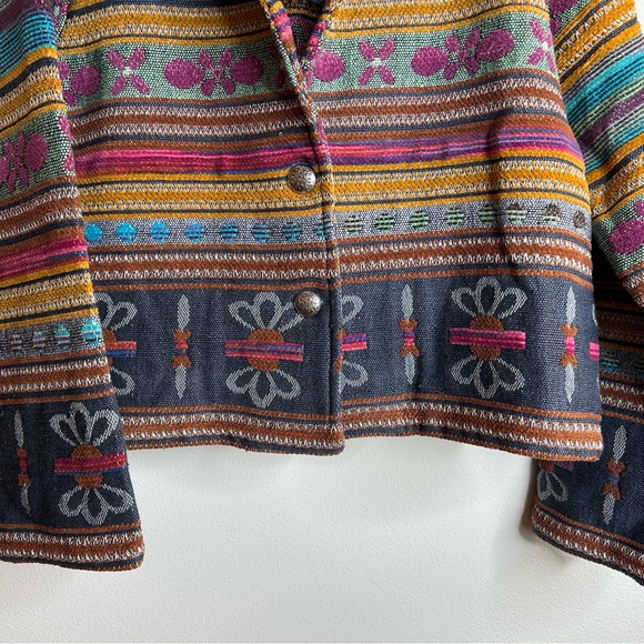 Bagatelle XL NWT Multicolor Striped Tapestry Women's Jacket Boho Southwestern - Picture 8 of 14